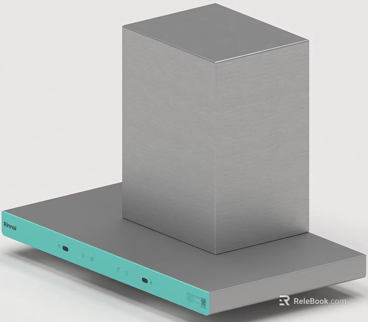 Modern Stainless Steel Countertop Appliance With Turquoise Control Panel And Sleek Design 3d model 