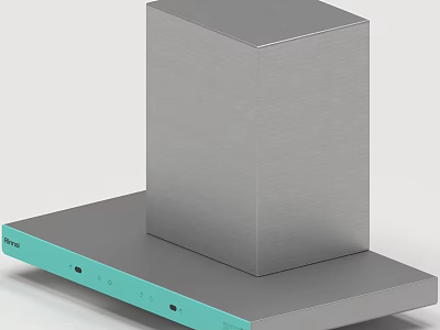 Modern Stainless Steel Countertop Appliance With Turquoise Control Panel And Sleek Design 3d model