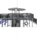 Modern Outdoor Playground Structure With Slide Spiral Stairs And Urban Green Trees