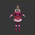 Cartoon Character In Red Uniform With Golden Accents White Skirt Baton And Red Boots