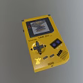 Yellow Game Boy Portable Entertainment Device With Classic Gaming Screen And Control Buttons