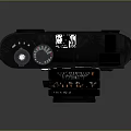 Black Leica Camera With Vintage Design Classic Lens And Red Logo