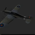Vintage Military Fighter Aircraft With Single Wing And Classic Roundel Markings