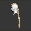 Realistic Game Movie Character Cosplay Blonde Long Braid Wig On White Mannequin Head