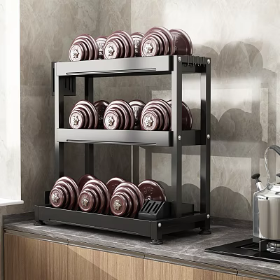 Modern Dumbbell Simple Kitchen Storage Rack 3d model
