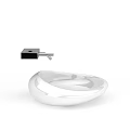 Modern White Oval Shaped Ceramic Washbasin With Black Faucet Design