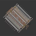 Intricate Architectural Model With Metal Framework Towers Platforms And Decorative Elements