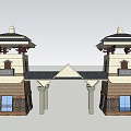 Ethnic Style Gate Yi Characteristic Gate 3d model