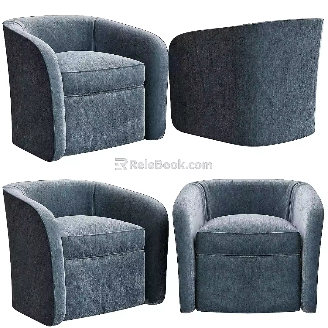 Fabric Single Sofa Fabric Single Chair Fabric Leisure Chair Sofa Chair Reception Sofa 3d model