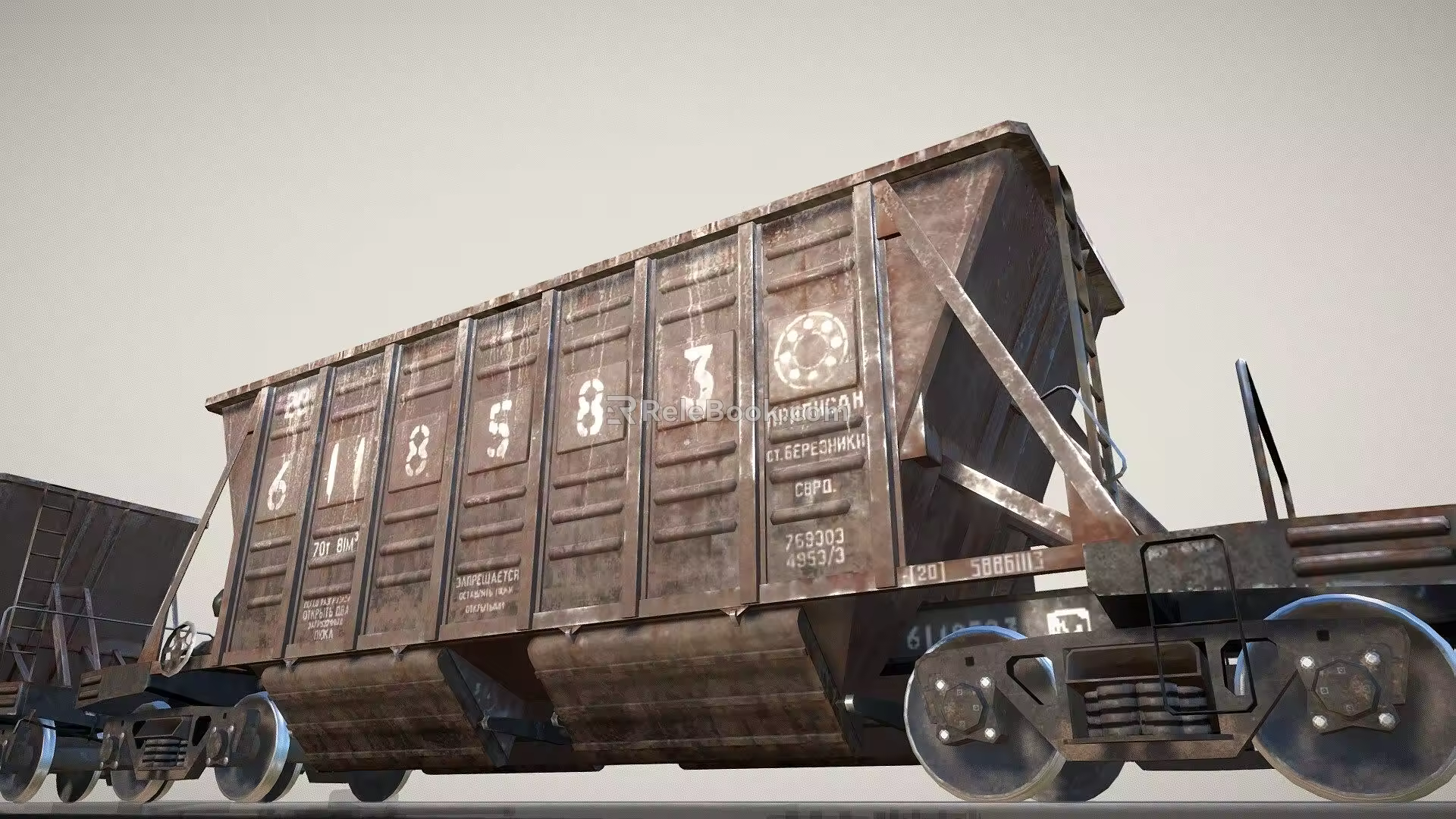 railway hopper car 3d model
