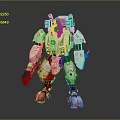 White And Red Sci Fi Mech Robot Gaming Movie Character With Mechanical Armor