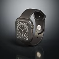 Stylish Black Smartwatch Leather Strap Square Dial For Daily Casual Wear