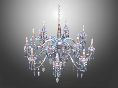 Elegant Crystal Chandelier with Ornate Design and Multiple Decorative Arms for Luxury Interior Decoration 3d model