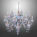 Elegant Crystal Chandelier with Ornate Design and Multiple Decorative Arms for Luxury Interior Decoration