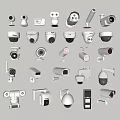 Security surveillance camera spherical camera monitoring probe combination 3d model