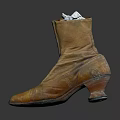 Vintage Brown Leather Lace Up Boots with Block Heel Worn Details and White Insole