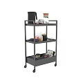 Multi Tiered Rolling Cart With Kitchen Items Drinks And Magazines 3d model