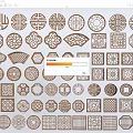 New Chinese Style Hollow Window Hollow Window Lattice Carved Window Pane Lattice Window 3d model