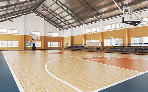 Modern Basketball Gymnasium Sports Stadium Basketball Rack Basketball Game Stadium 3d model