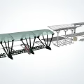 Outdoor Canopy Structure With Transparent Roof And Metal Support Frames 3d model