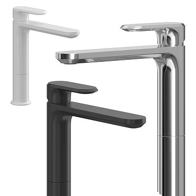 Modern Faucet Designs in Black White and Silver with Sleek Contemporary Style 3d model