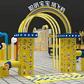 Claw Machine With Yellow Stuffed Toys Transparent Cabinets Cartoon Characters And Prize Out Slots