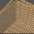 Garden Landscape Square Wicker Basket With Woven Texture And Shadow 3d model