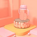 Cream Style Bottle Simple Scene 3d model