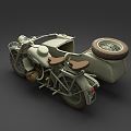 Modern Motorcycle Military Motorcycle 3d model