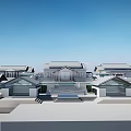 Traditional Guesthouse Building Complex With Courtyard Layout And Tile Roof Design