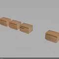 Four Light Brown Wooden Chest of Drawers with Three in a Row and One Separate