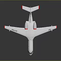 Aerospace Spaceplane Model With White Red Accented Design And Gray Background Reflection