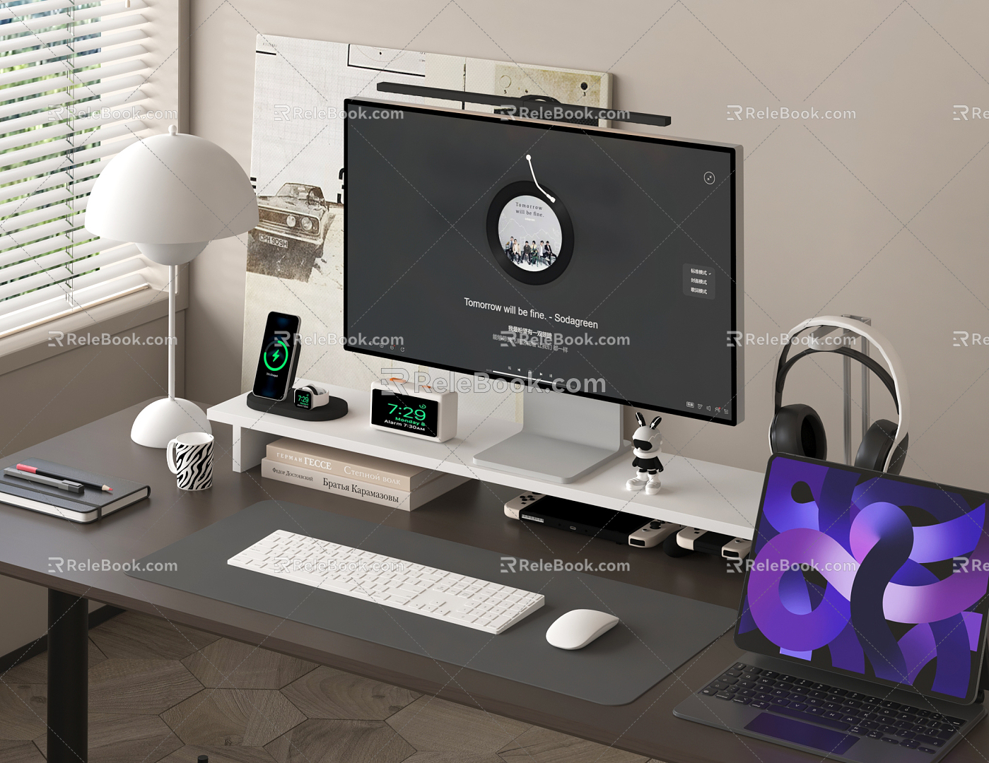 Computer Desktop Computer Laptop Monitor Digital Equipment Office Equipment 3d model