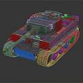 Detailed Realistic Military Tank With Cannon Turret Tracks And Armor On Dark Background