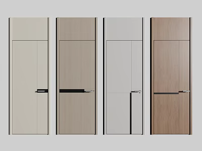 Modern Hinged Doors in Various Wood Tones and Neutral Colors Minimalist Design 3d model