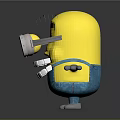 Cheerful Minion Character From Despicable Me With Yellow Body Silver Goggles And Open Arms