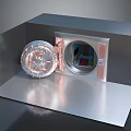 Heavy Duty Metal Safe With Open Circular Door And Secure Lock Mechanism
