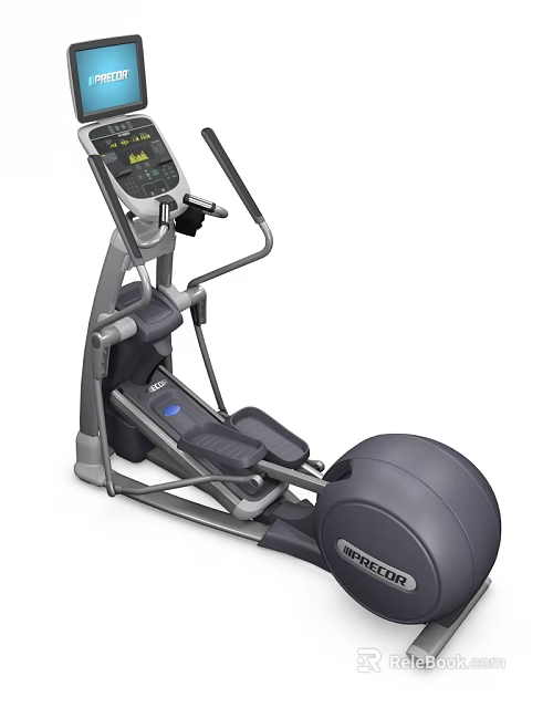 Modern Elliptical Trainer Fitness Equipment With Electronic Console Ergonomic Handles And Smooth Flywheel 3d model 