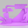Colorful Running Themed Photo Spot with Rainbow Arch Cartoon Runner and Checkered Blocks