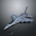 Modern Gray Fighter Jet With Cockpit Aerodynamic Wings And Missiles On Dark Background
