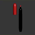 Modern Black Writing Pen With Red Removable Cap For Daily Stationery Use