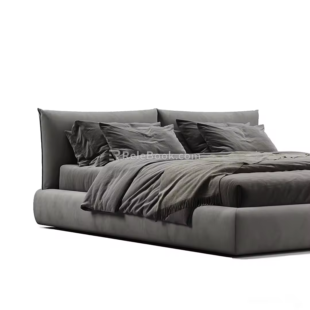 Modern Double Bed 3d model
