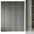 Sleek Modern Wardrobe With Vertical Slats Door And Internal Storage Shelves