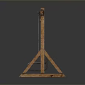 Rustic Wooden Swing with Sturdy Frame and Comfortable Wooden Seat Design