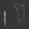 Furniture Decorative Metal Hardware With Rustic Ring And Hinge Plate