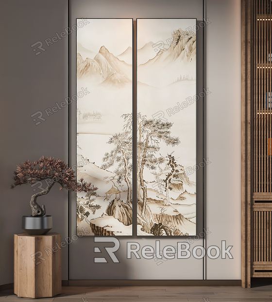 New Chinese Landscape Painting Decorative Painting Combination model