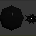 Black Umbrella for Daily Use Open and Closed with Practical Waterproof Canopy