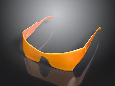 Orange Safety Goggles With Plastic Frame For Eye Protection And Comfortable Design 3d model