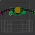 Realistic Reptile 3D Rigged Model With Front And Back Views