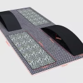 Textured Surface Design With Black Sections And Red Dimension Markings 3d model